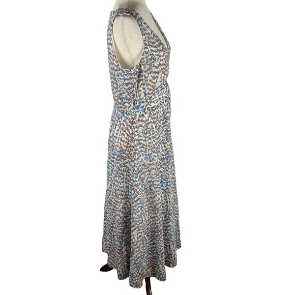 THEORY PRINTED CUT-OUT SLEEVELESS MIDI DRESS IN BLUE MULTI NWT WOMEN'S SIZE 8 - Picture 11 of 16